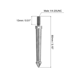 PATIKIL 1/4 Inch Thread Tripod Spike, 80mm Camera Tripod Ground Spike Screw Stainless Steel Spike Mount Adapter for Monopod Style 1, Silver