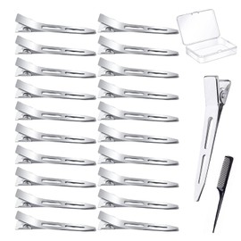 20 Stück EnteBill Haarspangen 4,5 cm Haarklemmen Friseur Alligator Clips, für Haarklammern Damen Spangen Friseursalon, mit 1 Transparente Aufbewahrungsbox und 1 schwarzer Kamm