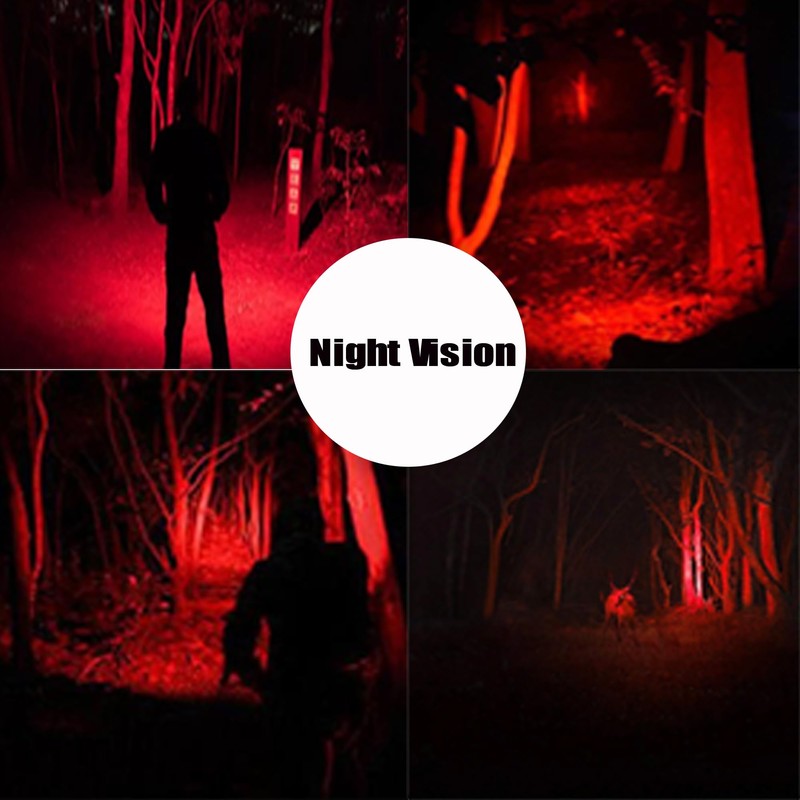 ZYUNMALL Red Light Flashlight, Single Mode Mini LED Flashlight for