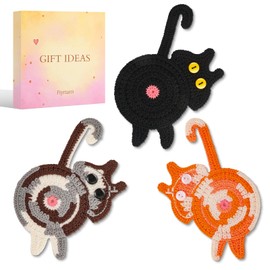 Cat Coasters Funny Gifts for Women - Drink Coaster Table Decor Desk Accessories Home Living Room Decor, Cute Stuff Unique Gifts for Wife Sister Teen Friend Coworker Cat Lovers on Birthday Housewarming