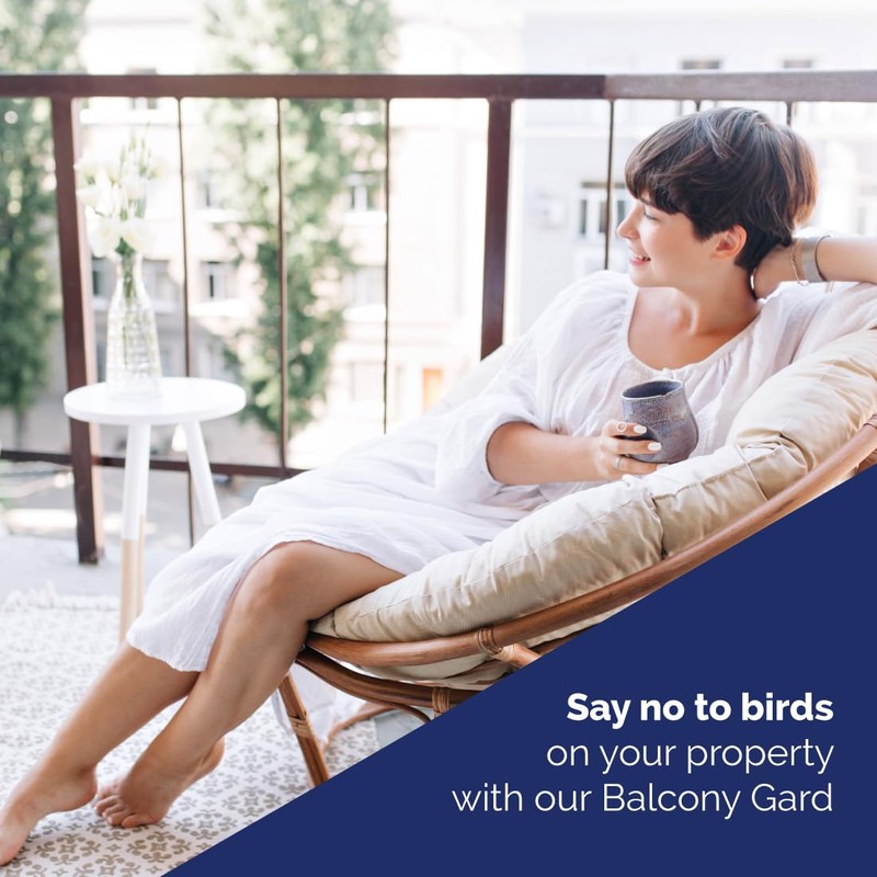 Bird-X Balcony Gard, Ultrasonic Bird Preventer, Outdoor Bird Decoy with