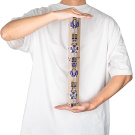 RUSPEPA Christmas Kraft Wrapping Paper Roll - Mini Roll Kraft Paper Roll - Nutcracker Soldier Pattern with Gold Foil Great for Christmas, Winter and Holidays - 17 Inches X 16.4 Feet