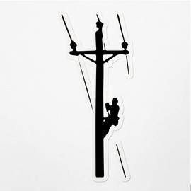 Decal Stickers of Lineman Climbing Pole S Premium Indoor (No Waterproof) Vinyl Decal Stickers for Laptop Phone Accessory Helmet Car Window Mug Tuber Cup Door Wall Decoration ANDVER3553891BL