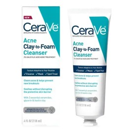 Cerave Limpiador Espuma Arcilla Para Acné 236ml
