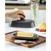 Hasense Porcelain Butter Dish with Lid, Covered Butter Container with