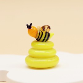 Crrezhai Mini Crystal Bee Glass Insect: Table Garden Art Collectible Figurines Decor Crystal House Statue Ornament Sculpture Gift