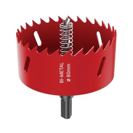 DURI Bi-Metal Hole Saw | 80 mm | with Arbor and Pilot Bit - Smooth Fast Cutting for Wood, Plywood, Plastic, Drywall, Thin Metal Sheets, and More | Ideal for Ceiling Light Installation and DIY Projects