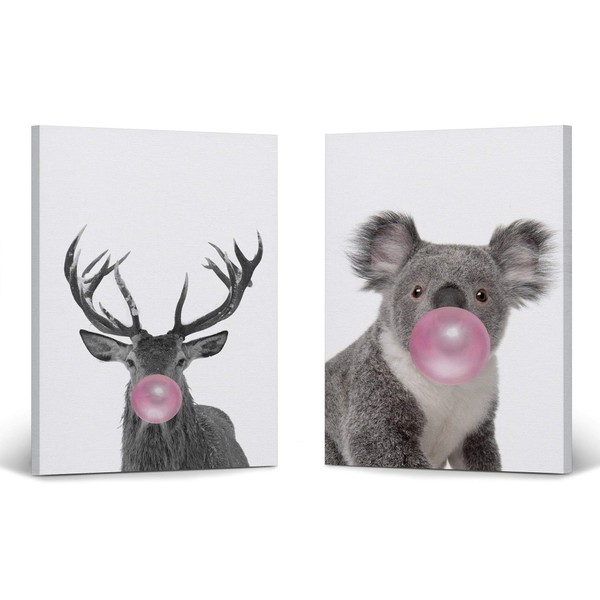 Smile Art Design Reindeer and Koala Animal Bubble Gum Art