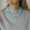Choker Necklace with Balls and Turquoise Paste Pendant Drop