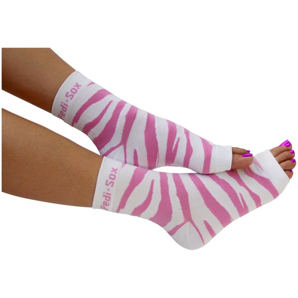 Original Pedi-Sox brand Toeless Socks for Pedicures : Ultra : A Pink Zebra ?