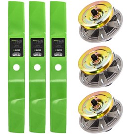 8TEN Spindle Medium Lift Blade Kit for John Deere 54 inch Deck Ztrak 737 757 Quik-Trak 657 Commercial Deck TCA13807