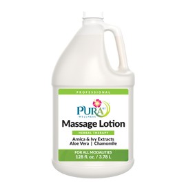 PURA 1st Wellness Professional Herbal Massage Lotion, 128oz, Hypoallergenic Formula for Muscle Relief, Professional Deep Tissue Therapy, Unscented Massage Lotion for Physical Therapy Recovery