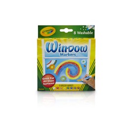 Crayola Washable Window Markers, Window Decorations, Gift, 8 Count (58-8165)