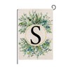 wyooxoo Monogram Letter S Floral Garden Flag 12x18 Inch Double