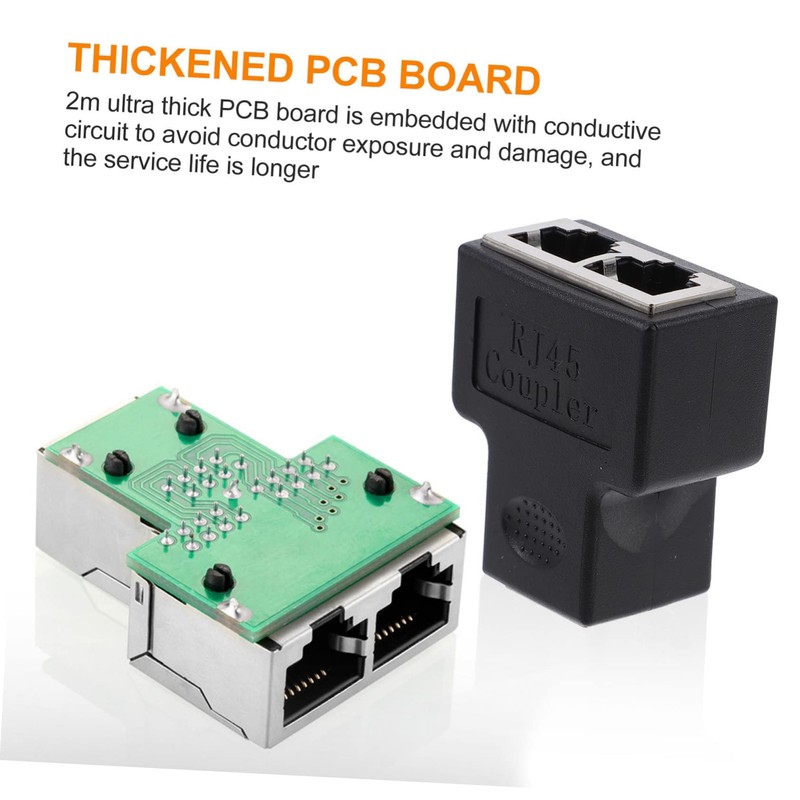 Operitacx 2pcs Ethernet Socket Splitter Adapter Network Connector for Dual