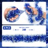 Tinsel Christmas Tree, Blue & White, 4 x 3 m