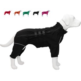 Dogs Waterproof Jacket, Lightweight Waterproof Jacket Reflective Safety Dog Raincoat Windproof Snow-Proof Dog Vest for Small Medium Large Dogs Black M