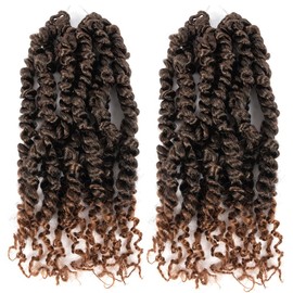 Short Passion Twist Hair Pretwisted Passion Twist Crochet Hair Deep Wave Braiding Braids Crochet Hair Passion Twist Synthetic Crochet Twist Hair Extension (10 Inches, 1B/30#)