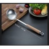 Lin's Wood Wok Soup Ladle with Long Beech Handle 304