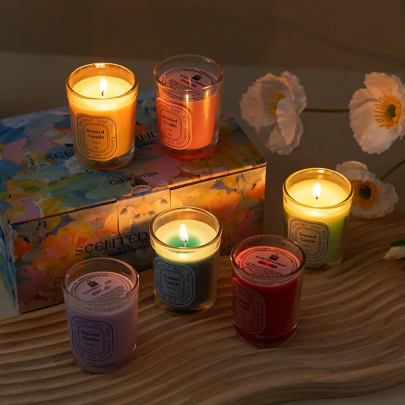 6pcs Velas Aromaticas De Soya Para Decorativas Con Caja