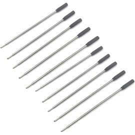 10-Pack Metal Pen Refills Blue and Black Refills 115mm Replacement Ballpoint 1mm Tip Pen Refill, Ink Pen Refills