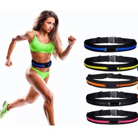 Cangurera Deportiva, Bolsa Deportiva con Cinturón Elástica, Riñoneras Deportivas de Hombres y Mujeres para Correr, Ciclismo, Gimnasio, senderismo, ejercicio al aire libre. (Naranja)