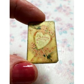 The Happy Little Home Miniature Dollhouse antique VALENTINE 1:12  home sign shabby chic sign PINK lace