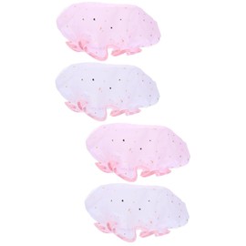 Baluue 2sets Shower Cap Boys and Girls Elastic Bath Cap Satin Outer Soft Inner for Protecting Hair 2pcs*2