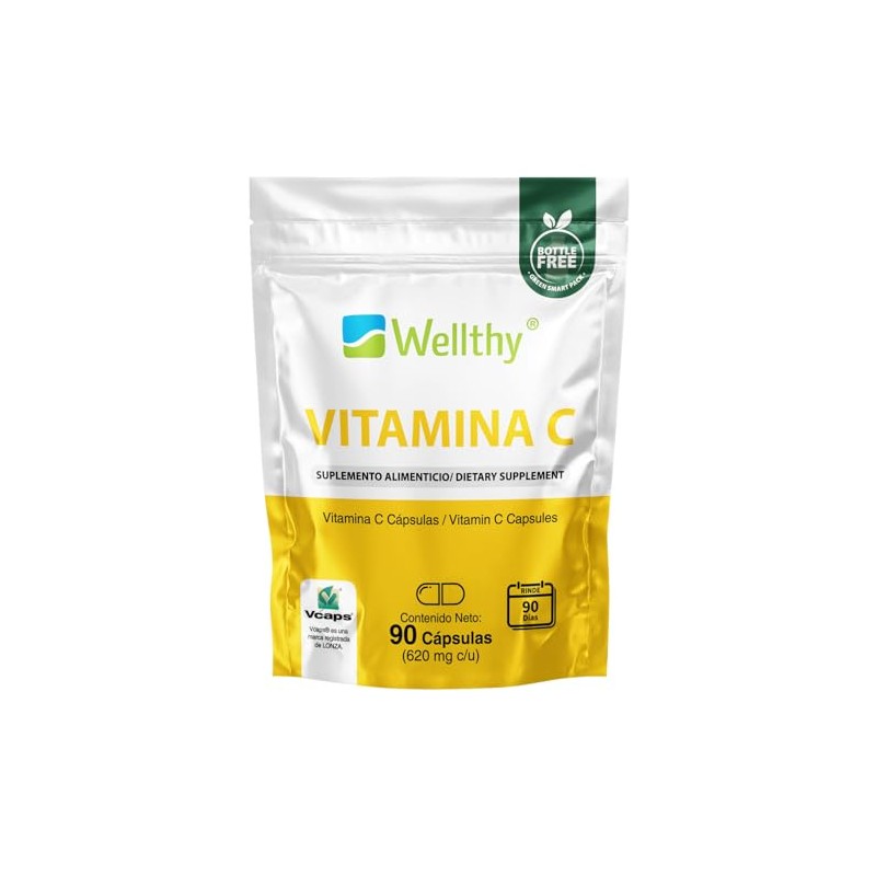 Wellthy Vitamina Cápsulas 300mg Solo Cápsula Día Vcaps Capsulas Veganas