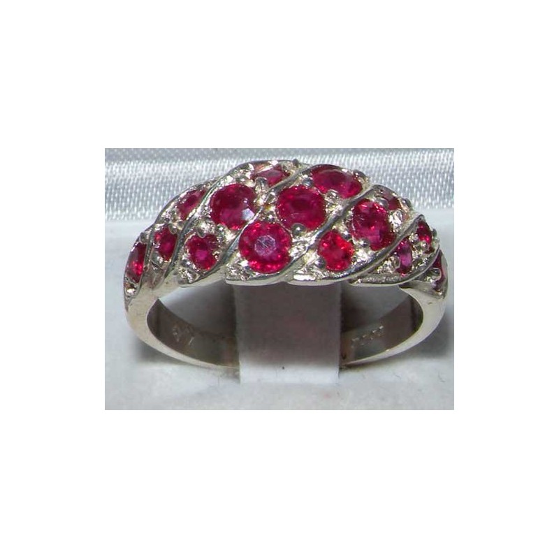 925 Sterling Silver Natural Ruby Womens Promise Ring - Size
