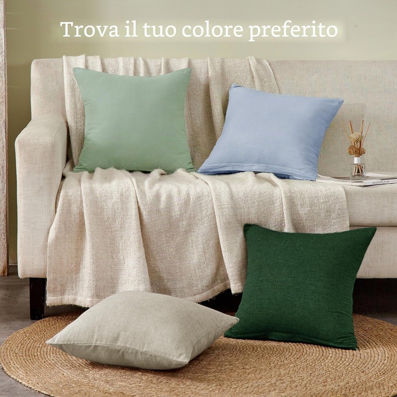 ATsense Federe Cuscino Letto 40x40 cm, Set di 2, 100%