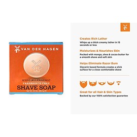 Van Der Hagen Men's Luxury, Unscented Soap, 3.5 Ounce (Pack of 3)