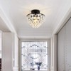 YYJLX Modern Small Crystal Ceiling Light Fixture Mini Black Semi