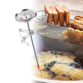 F Fityle Deep Fry Thermometer Multifunction Stainless Steel Lightweight Candy Thermometer Digital Food Thermometer for Home Meat BBQ