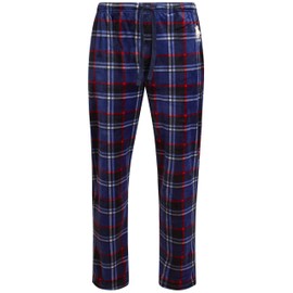 U.S. Polo Assn. Men's Pajama Pants - Soft Fleece Plaid Lounge Pants Sleepwear Bottoms for Men with Pockets (Sizes: S-XL), Size Medium, Navy Blazer Plaid