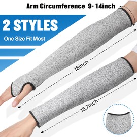 Chuarry 4 Pairs Cut Resistant Sleeves Thin Arm Protectors Arm Guard for Thin Skin and Bruising Sleeves for Men Women(Gray)