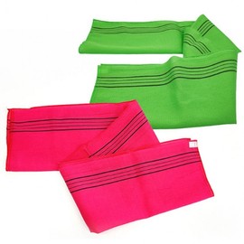 Bath towel, back-wheat towel, large size 100cmX35cm, exfoliating dirt towel Back towel (pink) 3ea