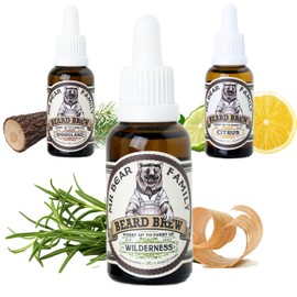 Mr Bear Family Bartöl Herren - Wilderness - pflegt und unterstützt Bart Wachstum - nährreiches Bartpflege Öl mit Jojoba und Argan Öl - Bart Öl Man - Moisturizer Beard Oil for Men 30ml