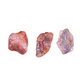 CRYSTALINES 3pcs Wholesale Natural Raw Pink Chrysolite Gemstones, High Grade Rough Stones, DIY Jewelry Making Supply, Chakra & Healing Crystals, Gem Collection, Wire Wrapping