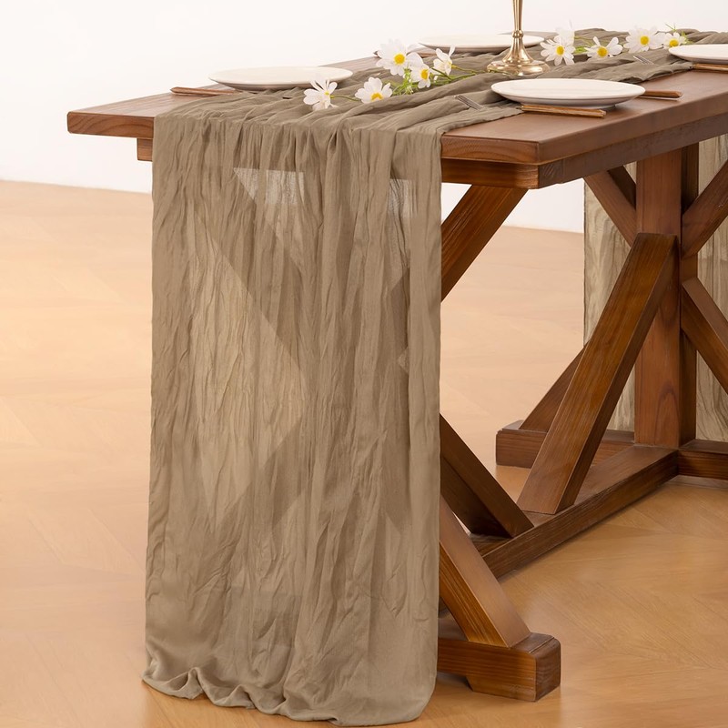 Socomi Nude Coffee Table Runner Spring Easter Cheesecloth Table Runner