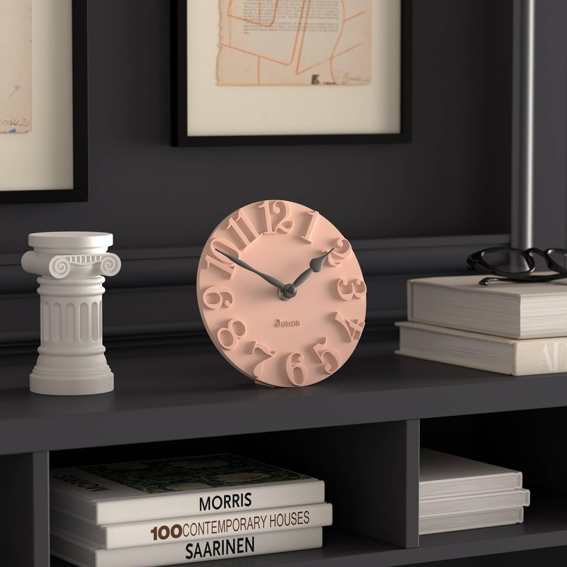 Jones Clocks® Hampstead desk clock | Freestanding | Rose pink