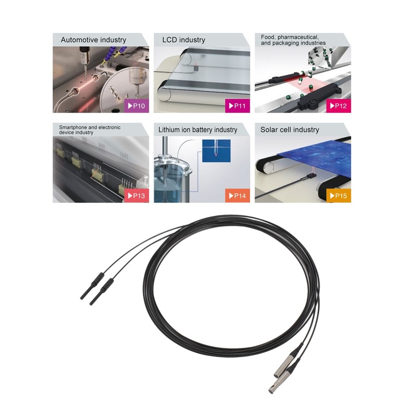 2PCS Fiber Optic Sensor Cable 0‑3600mm Detection Distance Through Beam