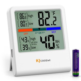 Digital Thermometer Hygrometer, Room Thermometer Indoor, Wall Thermometer Humidity Indoor with High Accuracy, Suitable for Greenhouse, Home and Office, AAA Battery （Included）