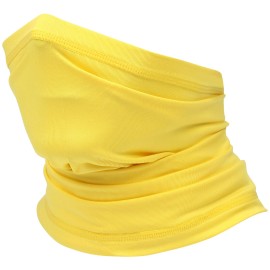 Unbranded Neck Gaiter Bandana Face Mask Sun UV Cooling Gator Mask Face Cover for Men Woman - Thin Yellow