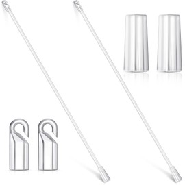 2 Pieces Blind Wand Vertical Blinds Replacement Parts Blind Stick Rod with Hook and Grip Clear for Window(Plastic,12 Inch)