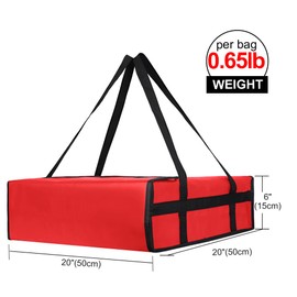 Bodaon Pizza Bags for Delivery Doordash,20" x 20" x 6" Insulated Pizza Delivery Bag,Pizza Pack,Pizza Warmer Bags Insulated,Hot Bag for Food Delivery,Pizza Carrier Bags,Door Dash,Red, 1-Pack