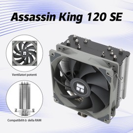 TR Assassin King 120SE CPU Air Cooler 5 Heat Pipes TL-C12C PWM Quiet CPU Cooler with S-FDB Bearings for AMD AM4/Intel 1150/1151/1200/1700