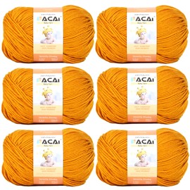 Soft Baby Yarn for Knitting100% Acrylic, 50 oz 110 Yards per Ball, Perfect for Baby Soft Knitting Projects (6, Tawny)