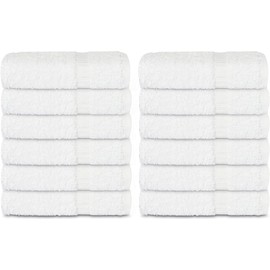 GOLD TEXTILES Premium White Washcloths Set - 300 Pack | 13x13 inches - Ultra Soft, Highly Absorbent - Cotton Wash Cloths for Your Body - Machine Washable & Fingertips Towels (13 x 13, White - 300 Pcs)