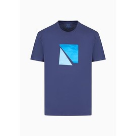 A | X ARMANI EXCHANGE Men's Regular Fit Cotton AX Square Logo Tee, Naval Academy